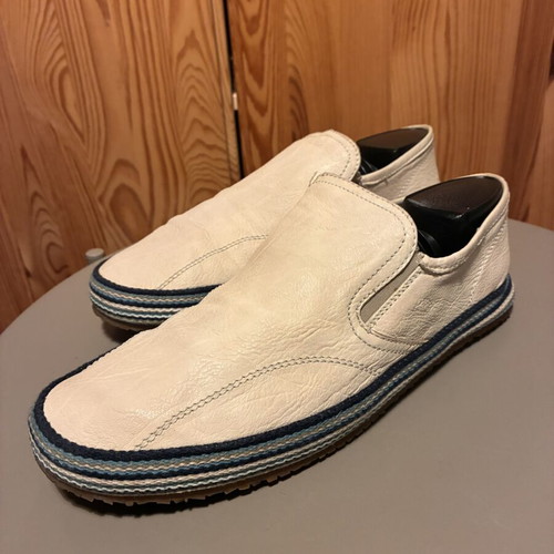Logan men's leather espadrilles size 42 like new, white multicolor
