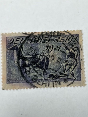 German Reich Stamp Farmer with Horse 1921 like new