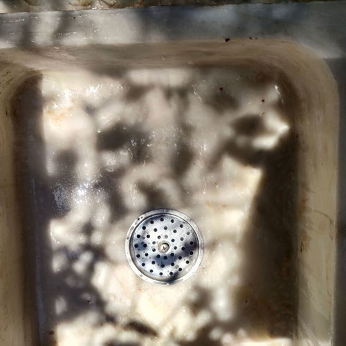 Marble sink basin used, white Penteli marble