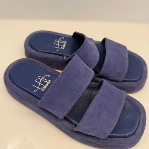 Tsitsivas Cobalt Blue Leather Flatform Mules Size 40 Used