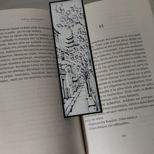 3D Printed Hueforge bookmarks new with Japanese designs