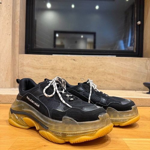 Balenciaga Triple S sneakers used, size 43, black and yellow