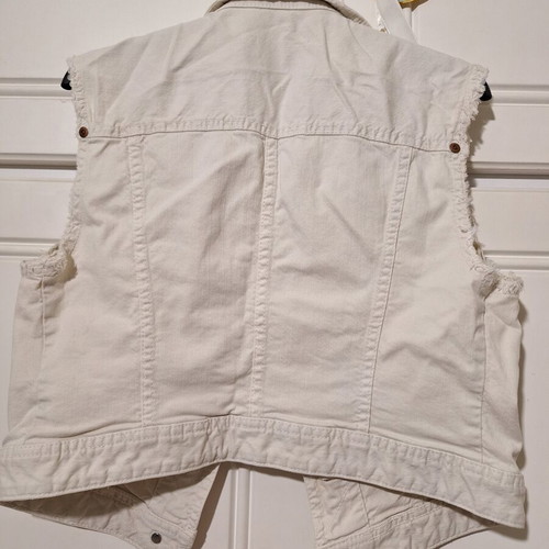 Benetton beige denim vest like new, slight stretch fabric, size S