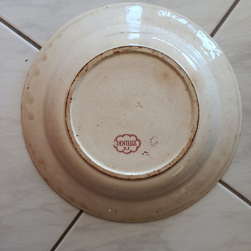 French Dentelle deep plate used, diameter 23.3 cm