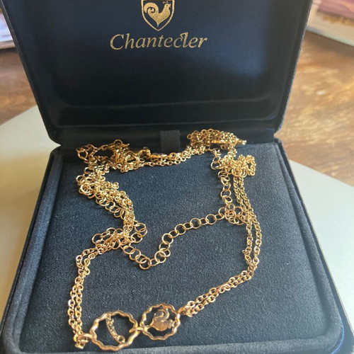 Chantecler 9K Gold Long Necklace like new, 88cm