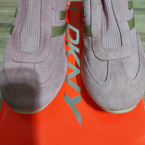 DKNY sneakers pink suede used, size 37.5 women's