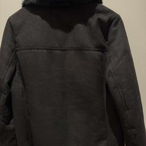Stradivarius biker coat new, black with fur size M