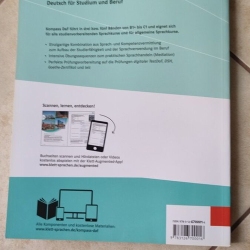 Kompass DaF B2.1 German Learning Book like new with Kursbuch and Arbeitsbuch