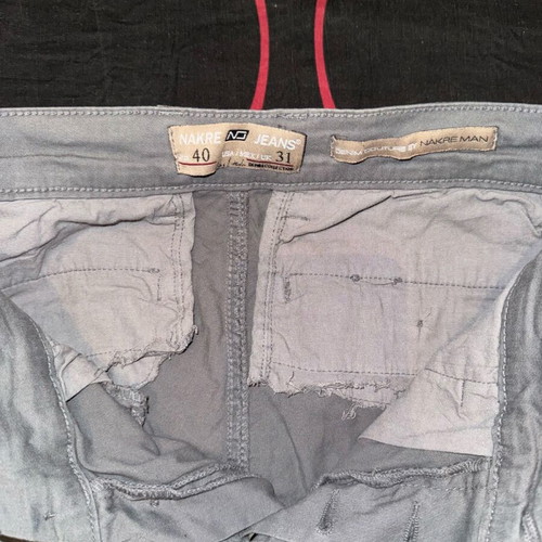 Men's gray chino pants slim fit used, size 40