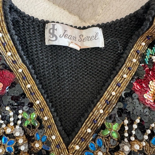 Pullover with Ankora embroidery and silk knit like new, One Size