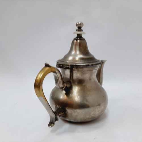 Vintage Moroccan silver-plated brass teapot