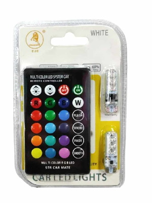 RGB LED car bulbs with remote control 12V new