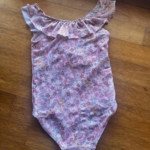 H&M Girls' Floral One-Piece Swimsuit like new, pink, sizes 98-104