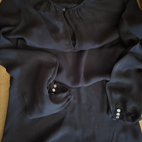 Linen shirt used, black with silver details, Massimo Dutti, size S