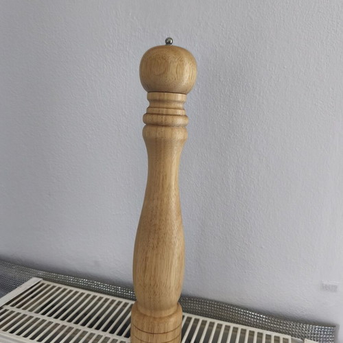 Large wooden pepper mill 42cm used manual grinder