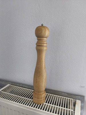 Large wooden pepper mill 42cm used manual grinder