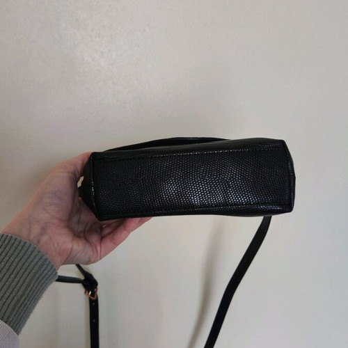 Sisley small crossbody bag like new, black faux leather