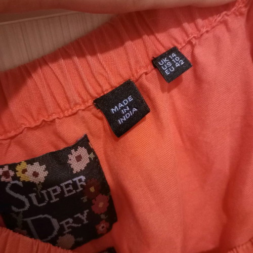 Superdry watermelon blouse used, off-shoulder with bows