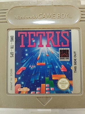 Nintendo Game Boy Tetris cartridge used with case