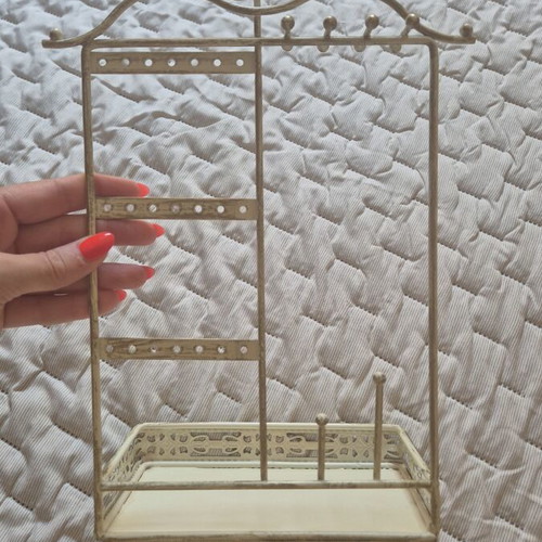 Jewelry organizer box, spacious with earring holes