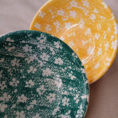 Bowls with flowers like new, set of 2 pieces