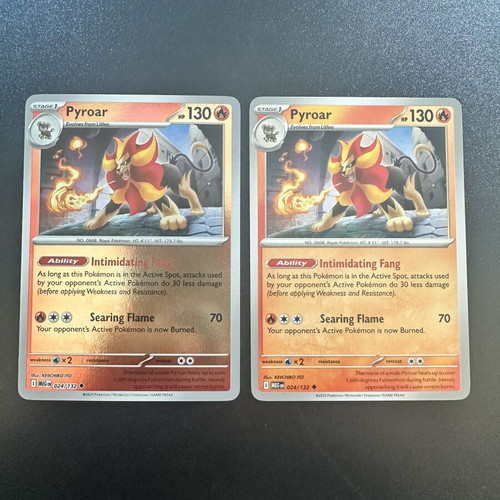 Pyroar 024/132 Mega Evolution Pokemon card, normal and reverse