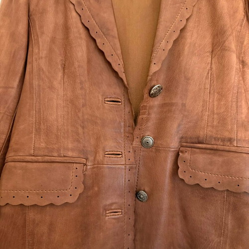 LAPEL women's leather jacket like new, brown, size S