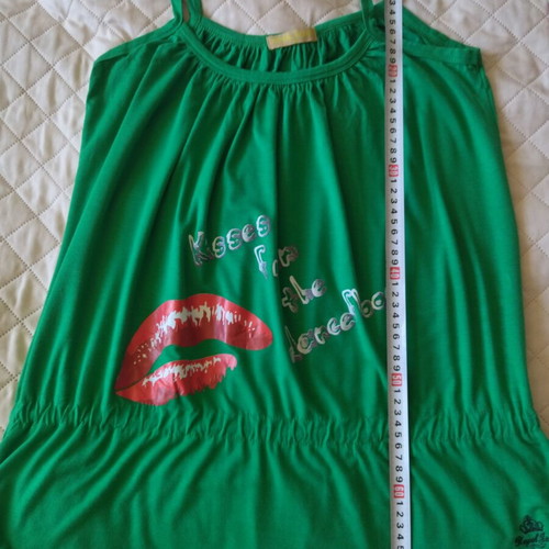 Women's top like new, green, with waist ties, size M