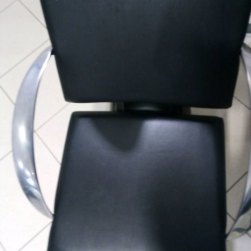 Hair salon chair used with leather seat and stainless steel arms