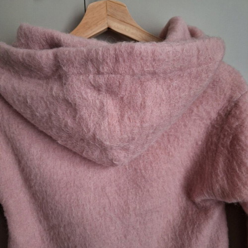 Zara coat girl 9 years 134 cm used, pink with hood and pockets