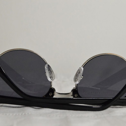 H&M Round Sunglasses Black Silver Like New
