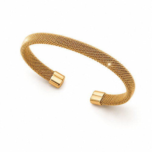 Gold mesh cuff bracelet new, luxury minimal design
