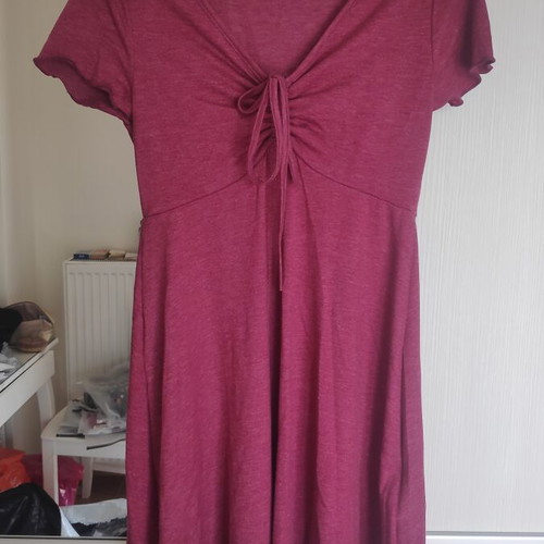 Mini summer dress with cord, size Small, purple
