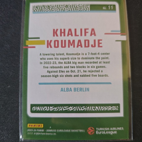 Khalifa Koumadje Panini Euroleague Donruss card 125/249