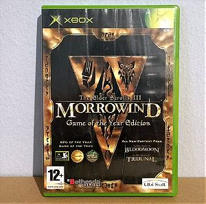 The elder scrolls III Morrowind Game of the year για το Xbox, με ζημιά στο εξώφυλλο και το manual