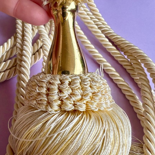 Art Deco gold curtain tie back tassels set of 3 like new