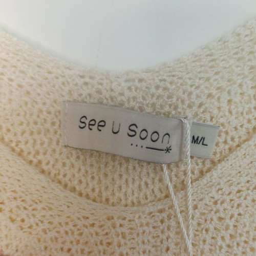 See U Soon crop πλεκτό τοπ κρεμ καινούργιο M/L