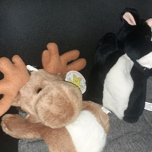 Plush finger puppets new, set of two animals