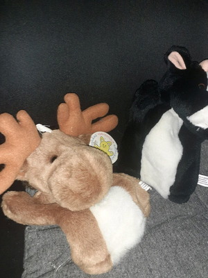 Plush finger puppets new, set of two animals