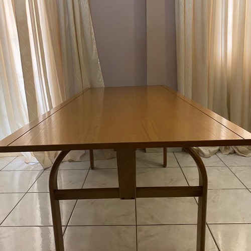 Silvestridis table used, wooden surface, minimal design