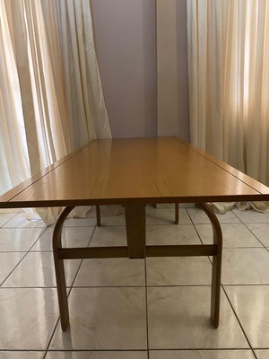 Silvestridis table used, wooden surface, minimal design