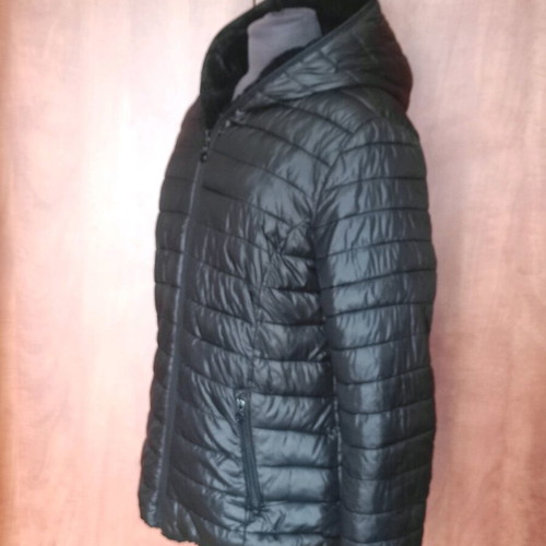 Women's reversible 2-in-1 jacket with warm fur and puffer like new, black