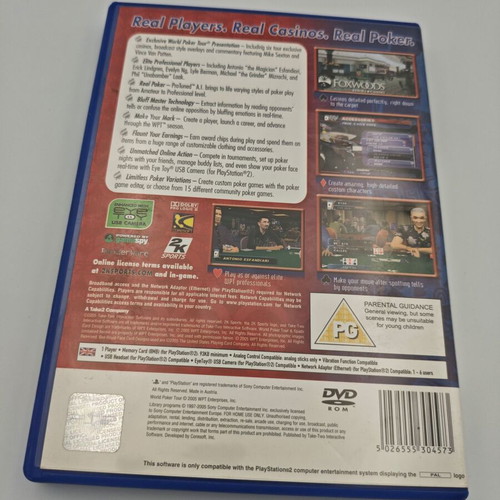 World Poker Tour PlayStation 2 PS2 game like new