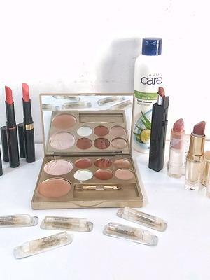 Avon lipsticks and cosmetics used, bundle