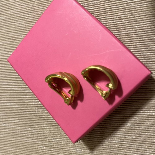 Stainless Steel Earrings clip-on, like new, gold tone