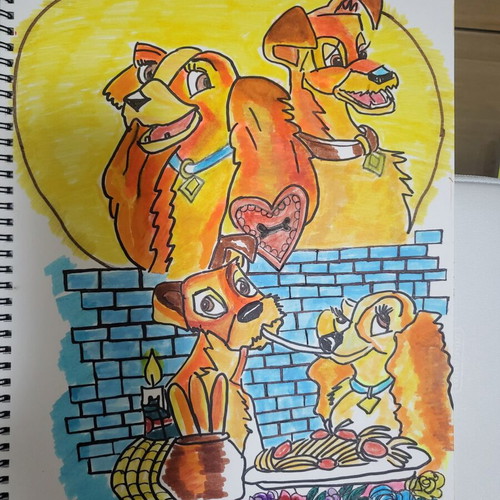 Watercolor painting new with markers 39×39