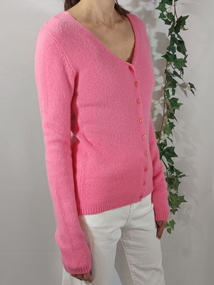 Euro Moda pink wool knitted cardigan with angora like new
