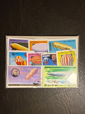 Collectible stamps new, airships and zeppelins theme