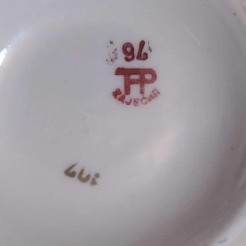 Zajecar porcelain serving set used, 1960s, gilded