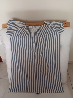 Mini striped linen dress like new, one size, white and blue